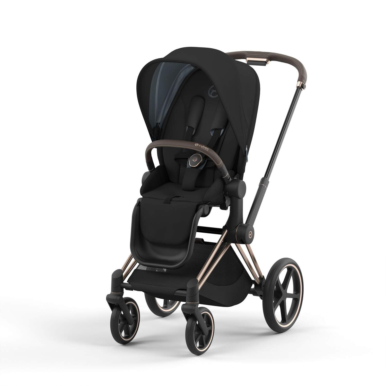 Cybex Priam 4 Complete Luxury Stroller - Rose Gold & Brown | Premium Baby Stroller for Newborns & Toddlers | Perfect for City Walks, Shopping & Travel