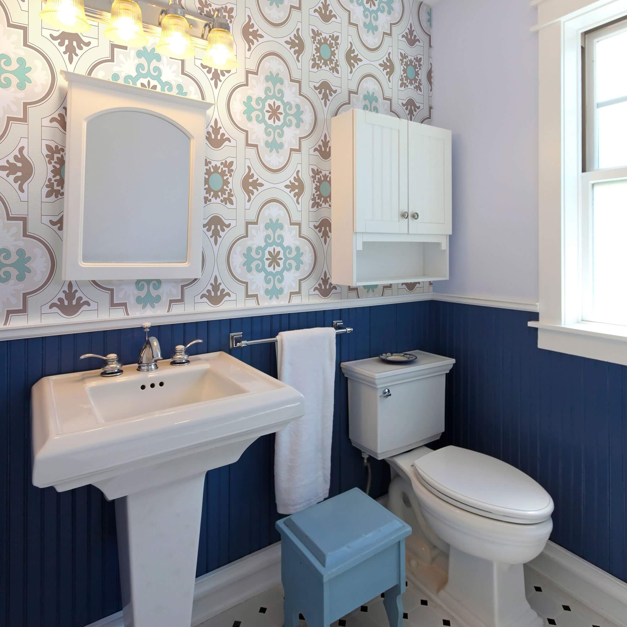 Waterproof Peel and Stick Wallpaper - Self-Adhesive Removable Wall Tiles for Kitchen Backsplash, Bathroom & Home Decor - Aqua Global Design 3697