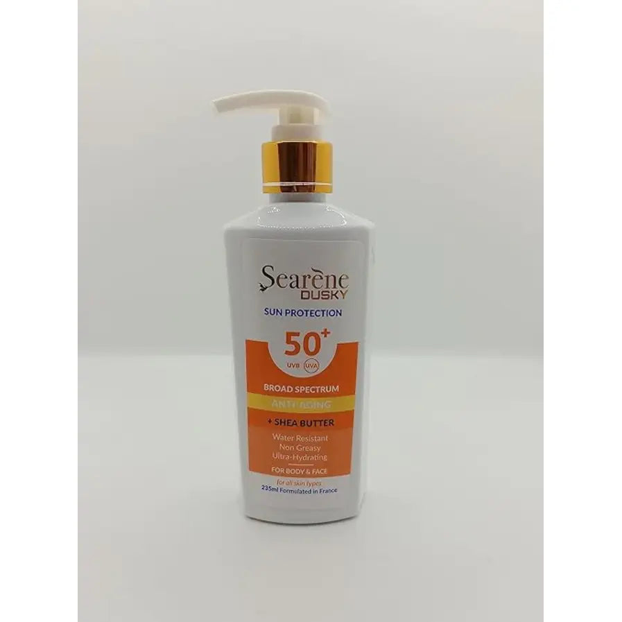 SEARENE DUSKY Sunscreen SPF 50+ PA++++ Broad Spectrum Face & Body Sun Protection - Water Resistant, Non-Greasy Formula for Outdoor Sports, Beach & Daily Use