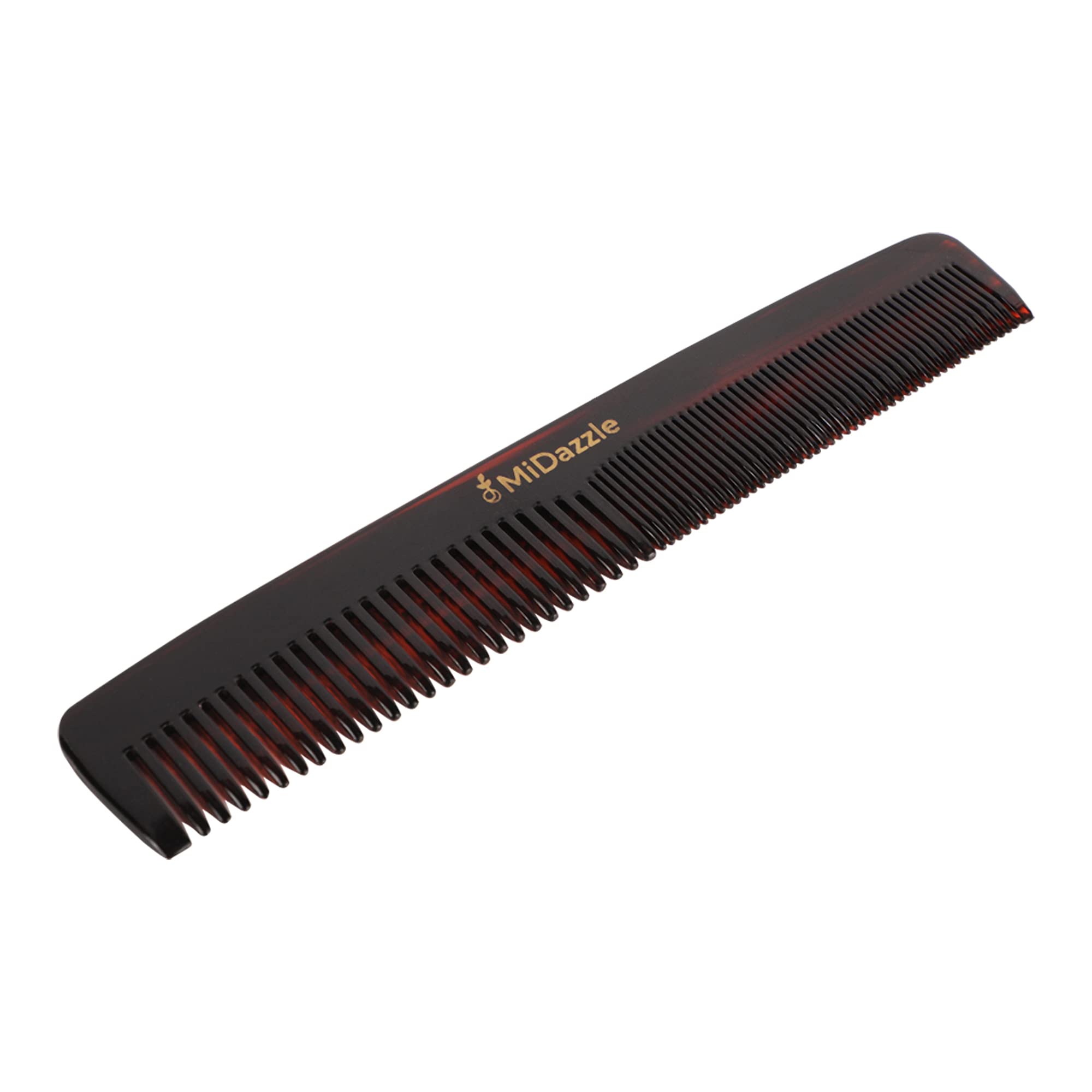 Midazzle Handmade Dual Teeth Hair Comb for Detangling & Styling - 2 Pack for Home & Travel Use - Natural Wood Wide Tooth Comb for Curly, Thick & Wet Hair