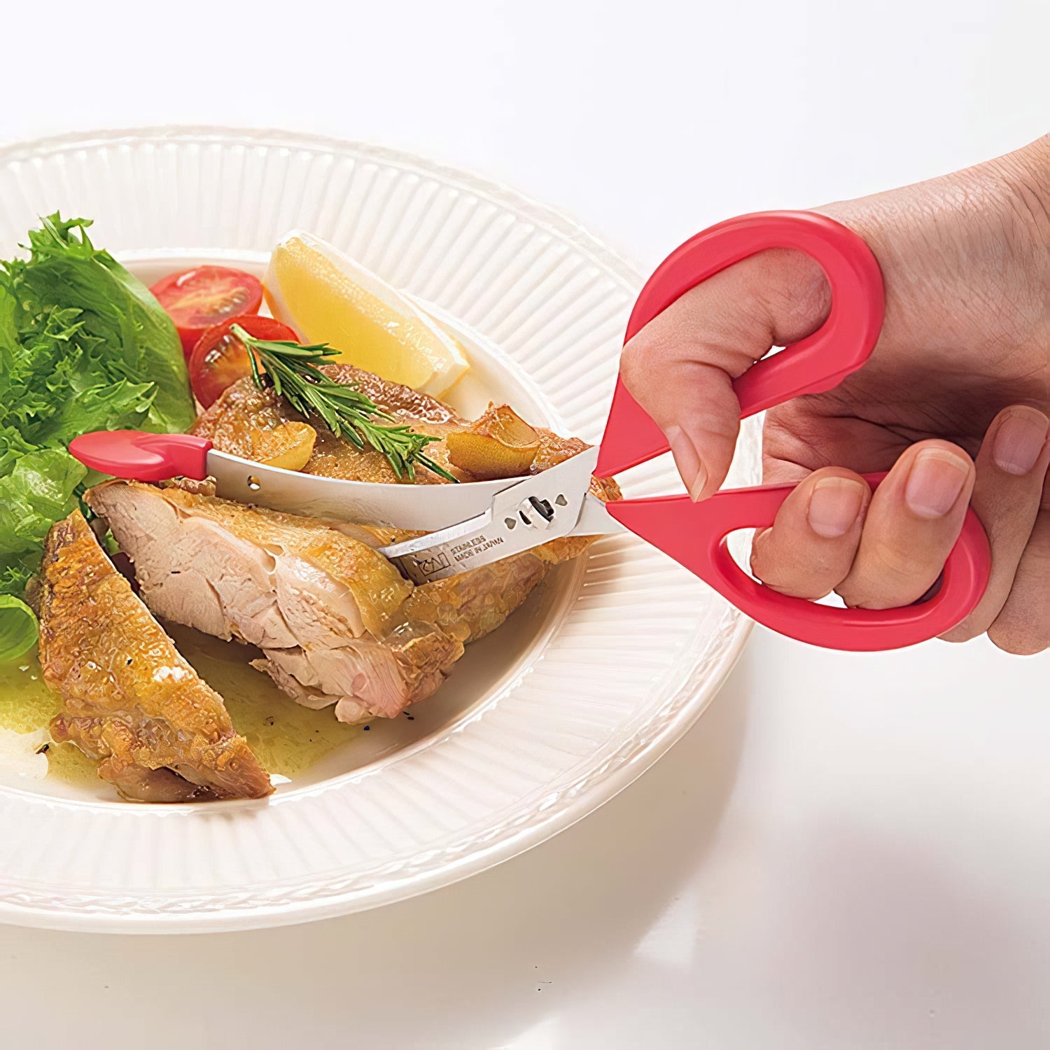 Premium Stainless Steel Kitchen Scissors with Tongs - Heavy Duty Multi-Purpose Food Shears for Cutting Meat, Herbs, Poultry - Perfect for Cooking, Grilling, and Food Prep