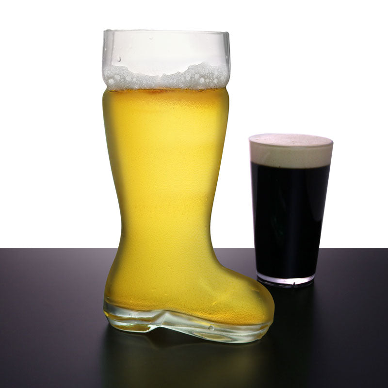 BarConic® 45 oz Glass Beer Boot - German Style Beer Mug with Handle - Perfect for Oktoberfest, Parties & Gifts - Das Boot Drinking Vessel for Beer Lovers