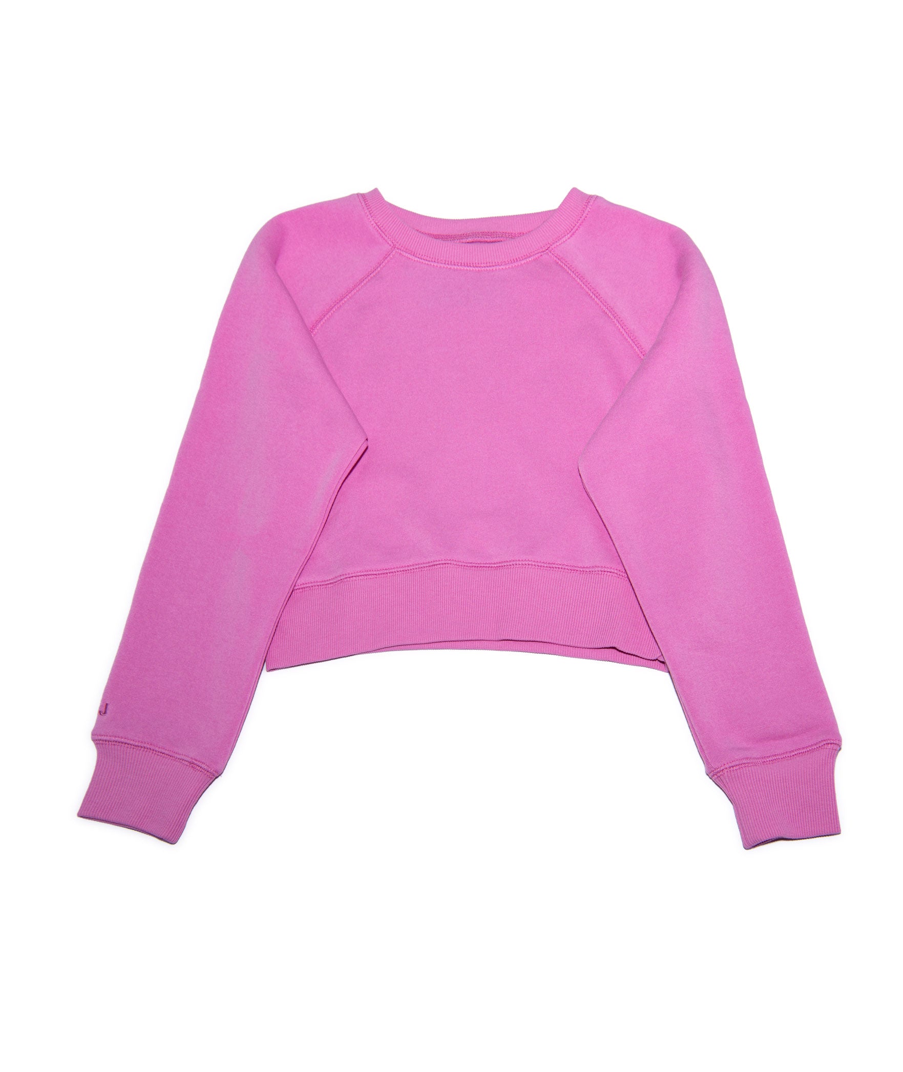 Katie J NYC Girls Dylan Crop Raglan Crewneck Sweatshirt - Trendy Casual Top for School, Outings & Everyday Wear