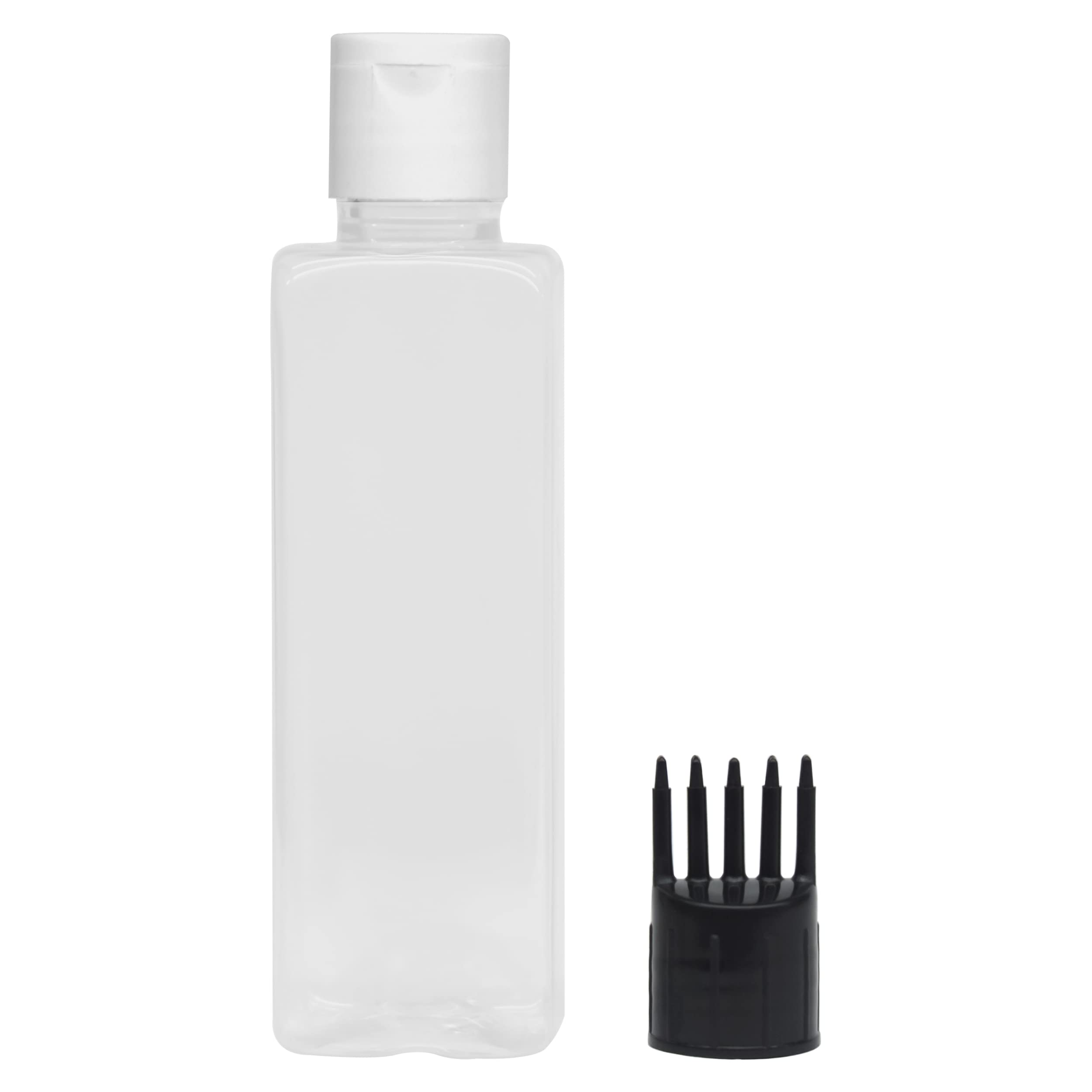 MAPPERZ 1 Root Comb Applicator Empty Rectangular Bottle with Flip Top Cap - Refillable Hair Oil, Shampoo, Medicine & Dye Storage Bottle with Applicator Brush - Perfect for Hair Root Treatment, Salon Use & DIY Hair Coloring at Home