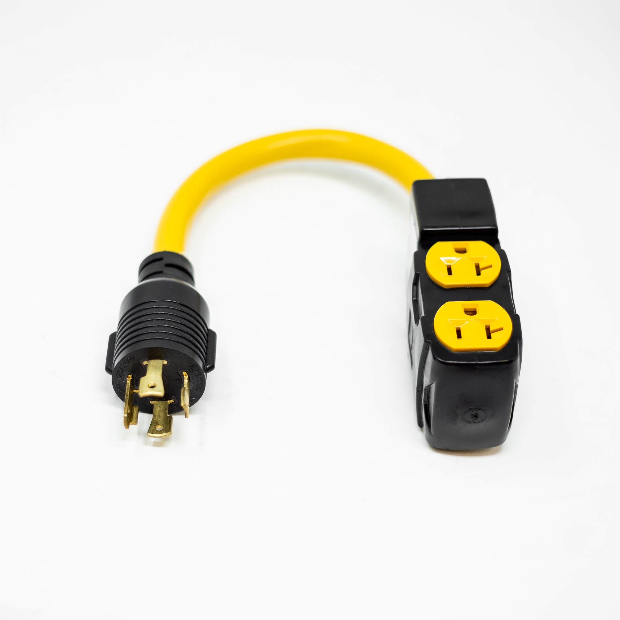 Heavy Duty L14-30P to (4) 5-20R Power Cord with Attachment Clips - Perfect for RV, Generator & Outdoor Power Distribution