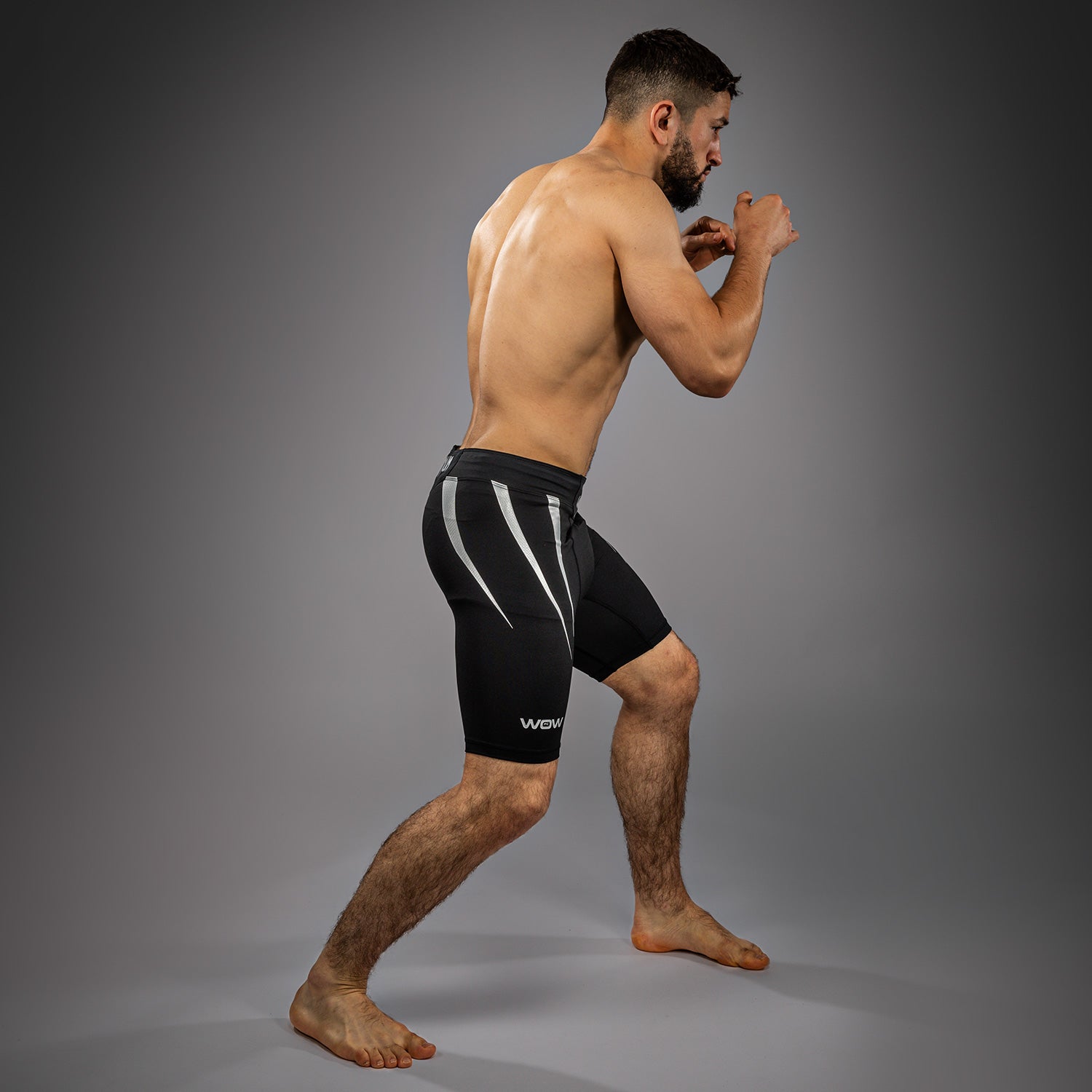 Venum x WOW FC Men’s Vale Tudo MMA Shorts - Black/Silver Grey - Perfect for MMA Training, Brazilian Jiu-Jitsu & Combat Sports