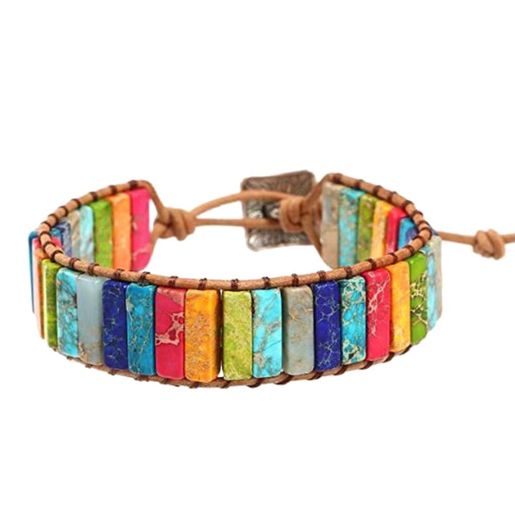 St. Patrick's Day Women's Bracelet Set - Leather Bead Wrap Bracelets & Rainbow Ear Cuff for Irish Festival, Party Accessories | Perfect for St. Paddy's Day Celebrations, Irish-Themed Events & Lucky Fashion Statements