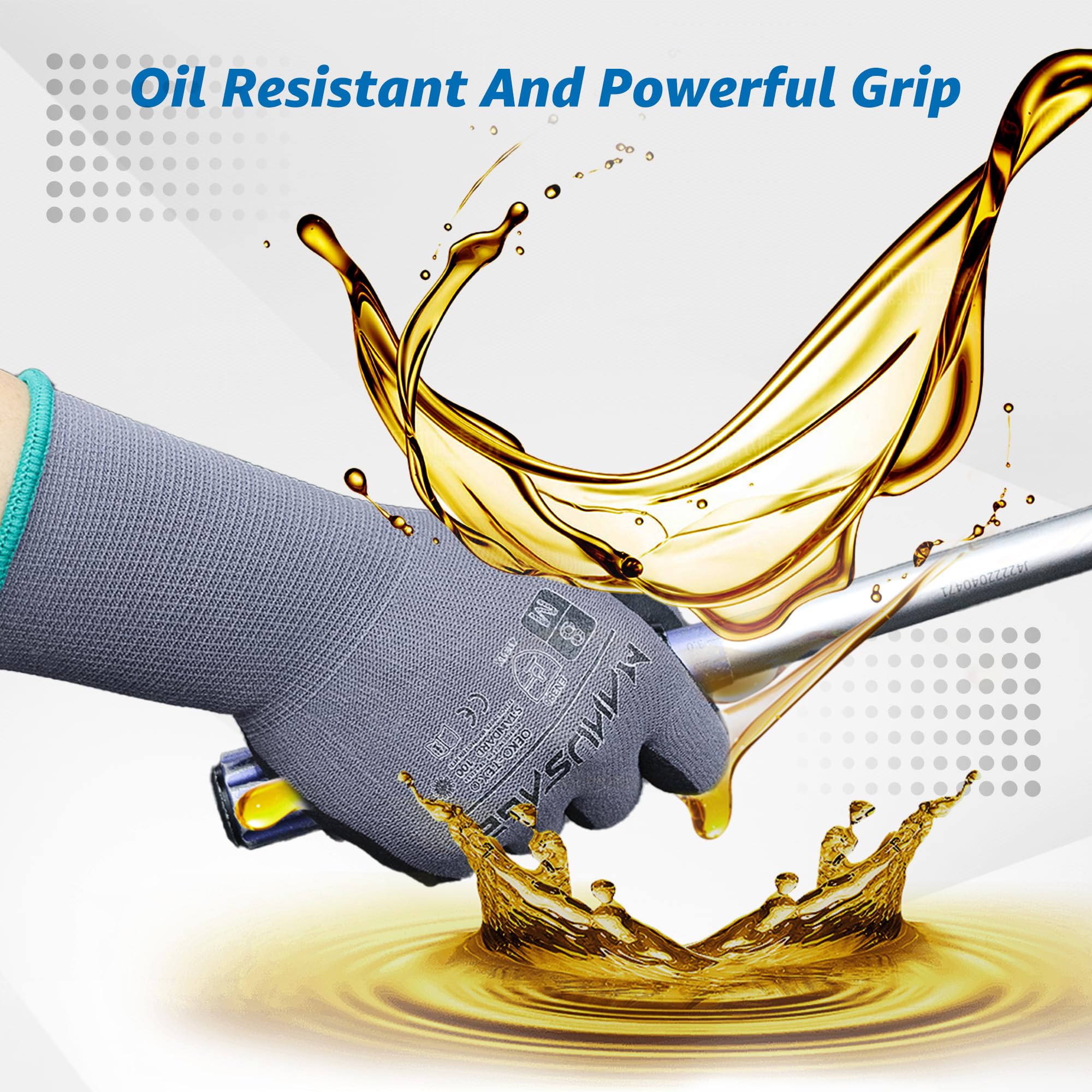 Nitrile Coated Work Gloves - MicroFoam Grip for Construction, Gardening & DIY Projects | Durable Safety Gloves for Men & Women