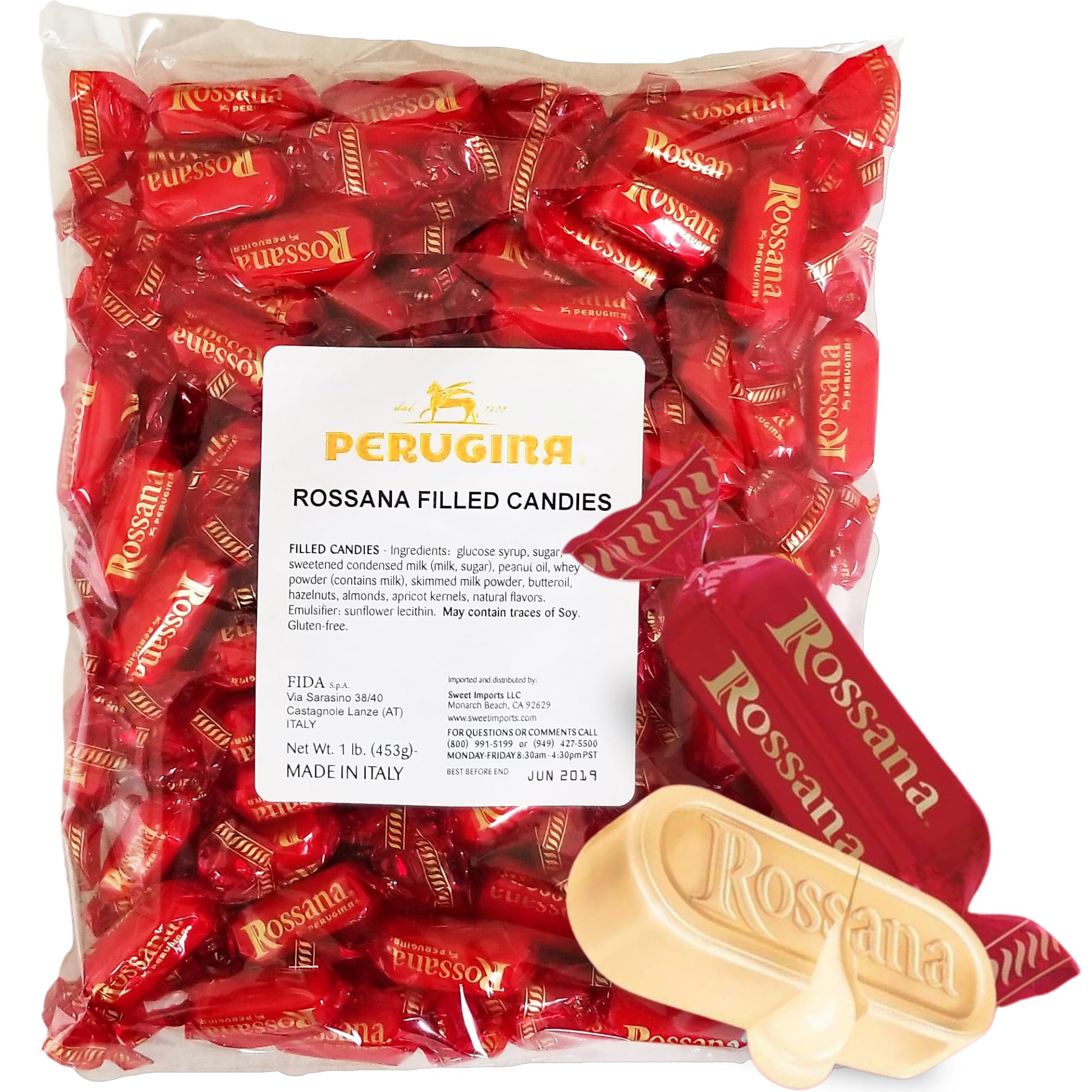 Rossana Hard Candy - Italian Filled Candy (1lb) for Gifts & Parties