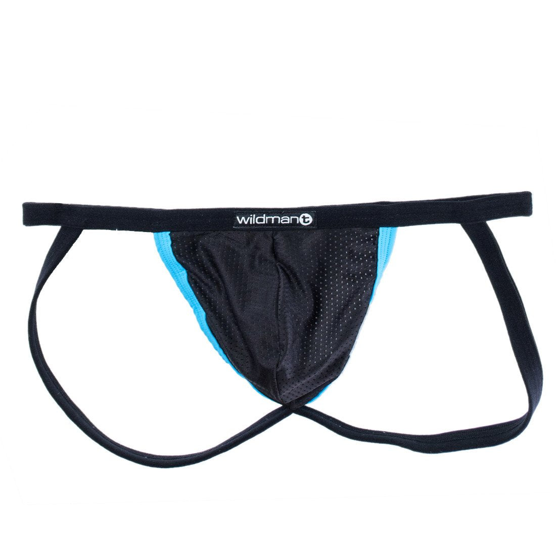 WildmanT Raw Mesh Micro Jockstrap - Breathable Blue Contrast Athletic Underwear for Men | Gym, Running & Sports Performance Wear