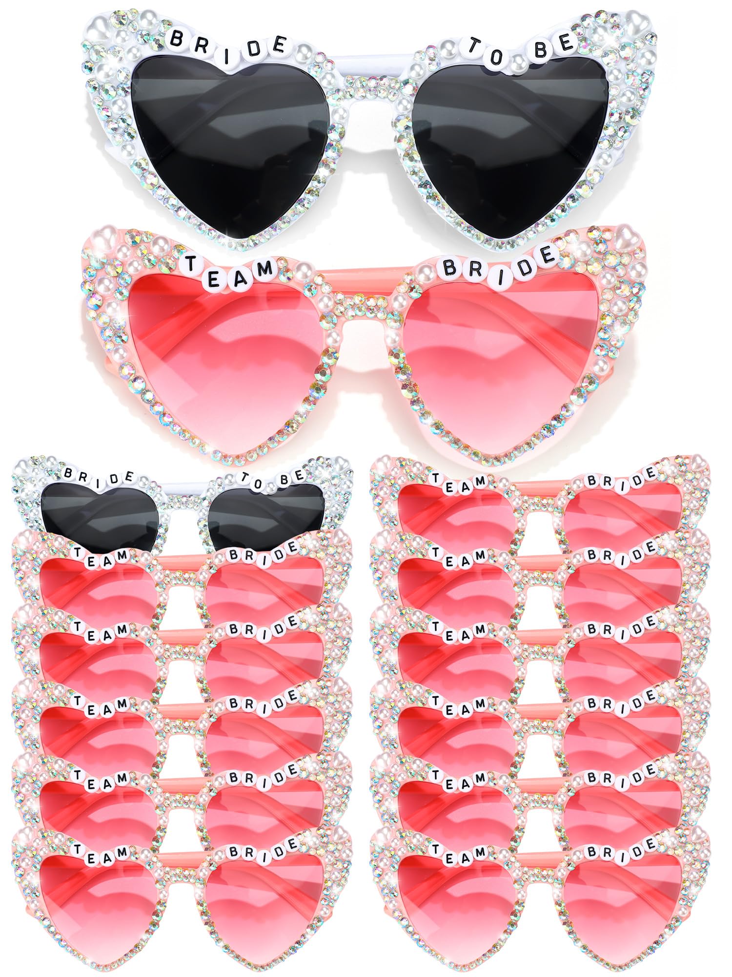 12 Pcs Bachelorette Party Sunglasses - Fun Bridesmaid & Bride Sunglasses for Wedding Party Favors, Bachelorette Gifts & Girls' Night Out Accessories