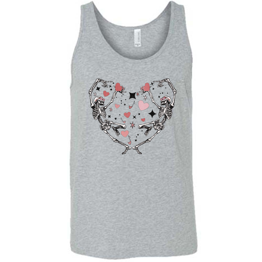 Unisex Skeleton Heart Print T-Shirt - Gothic Halloween Casual Wear for Men & Women