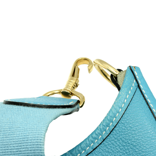 Authentic Hermes Evelyne GM Handbag in Blue Jean Clemence Leather - Luxury Tote for Women, Perfect for Work, Travel & Everyday Elegance
