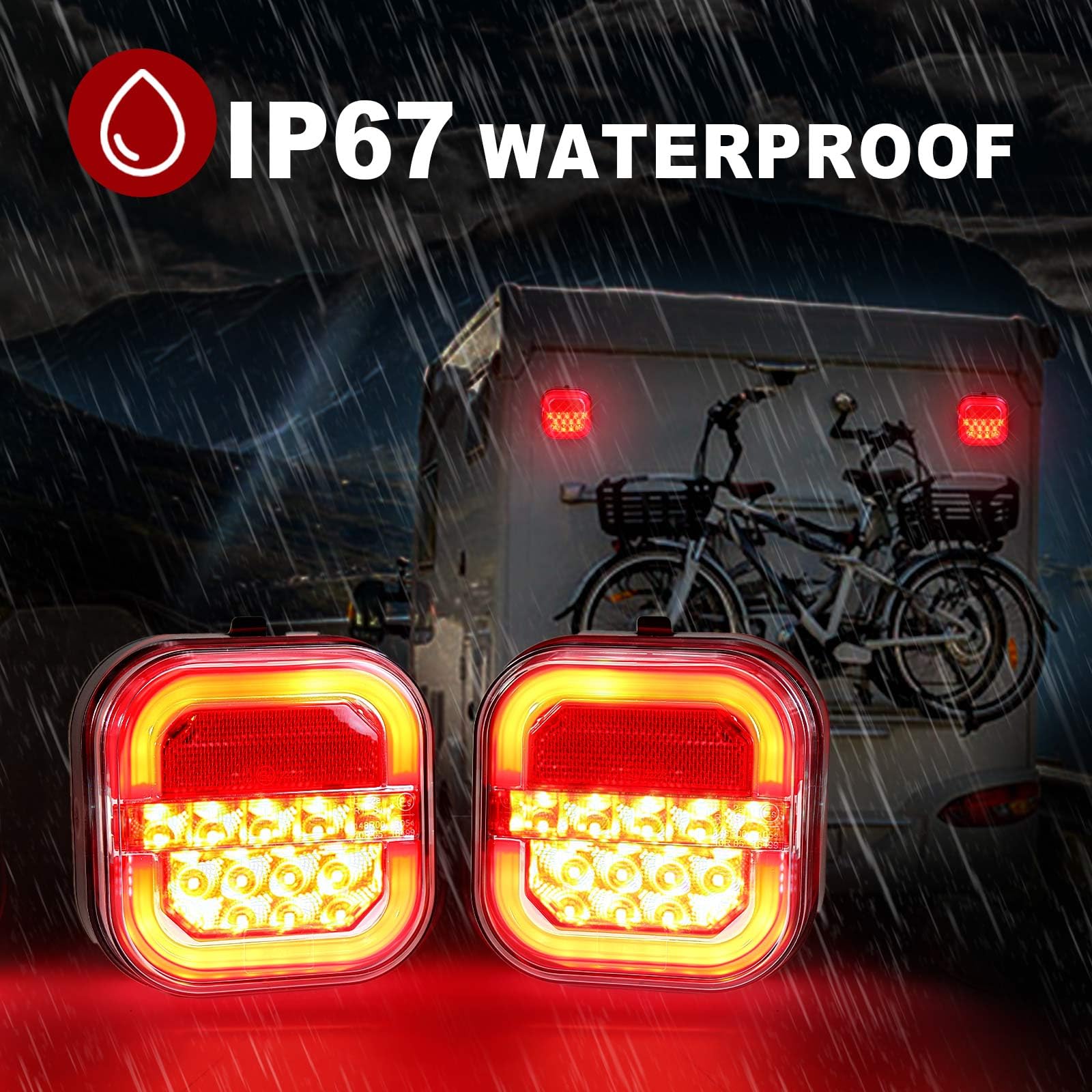 Agrieyes Halo Wireless Trailer Lights Kit - Magnetic & Portable LED Tow Lights for Trucks, Boats, RVs - 2 Mounting Options for Easy Towing & Hauling | Perfect for Night Driving, Camping & Emergency Roadside Use