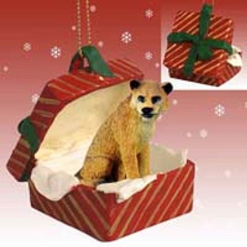 Lioness Gift Box - Elegant Red Ornament for Home Decor, Christmas Tree, or Special Occasion Gifts | Conversation Concepts