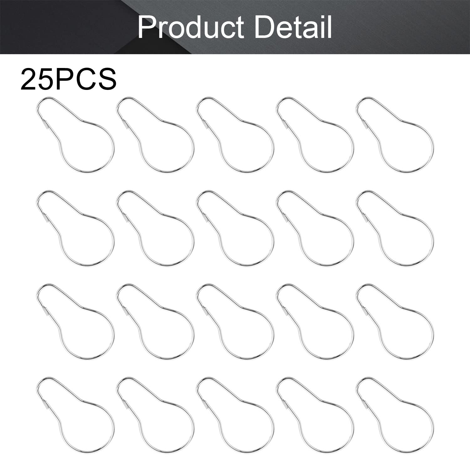Premium MroMax Metal Shower Curtain Rings Hooks - 25 Pack Heavy Duty Rustproof Bathroom Accessories for Shower Rods, Curtains & Liners - Perfect for Home, Hotel and Spa Decor