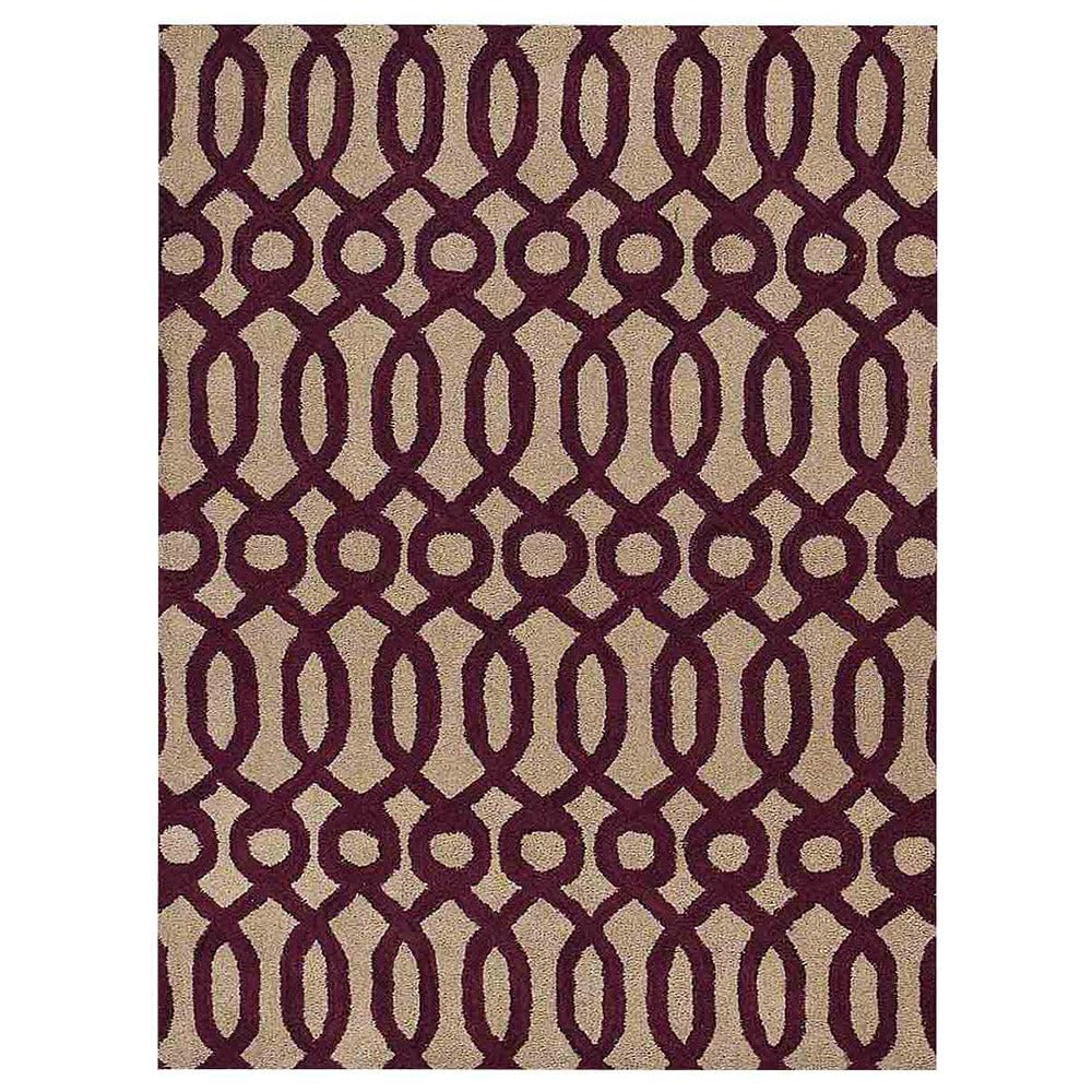 Hand Tufted Wool Eco-Friendly Area Rugs 4x6 Feet - Rectangle Modern Cream & Purple High Pile Handmade Rug for Living Room, Bedroom, Nursery & Office - Soft Contemporary Floor Decor (K00734)