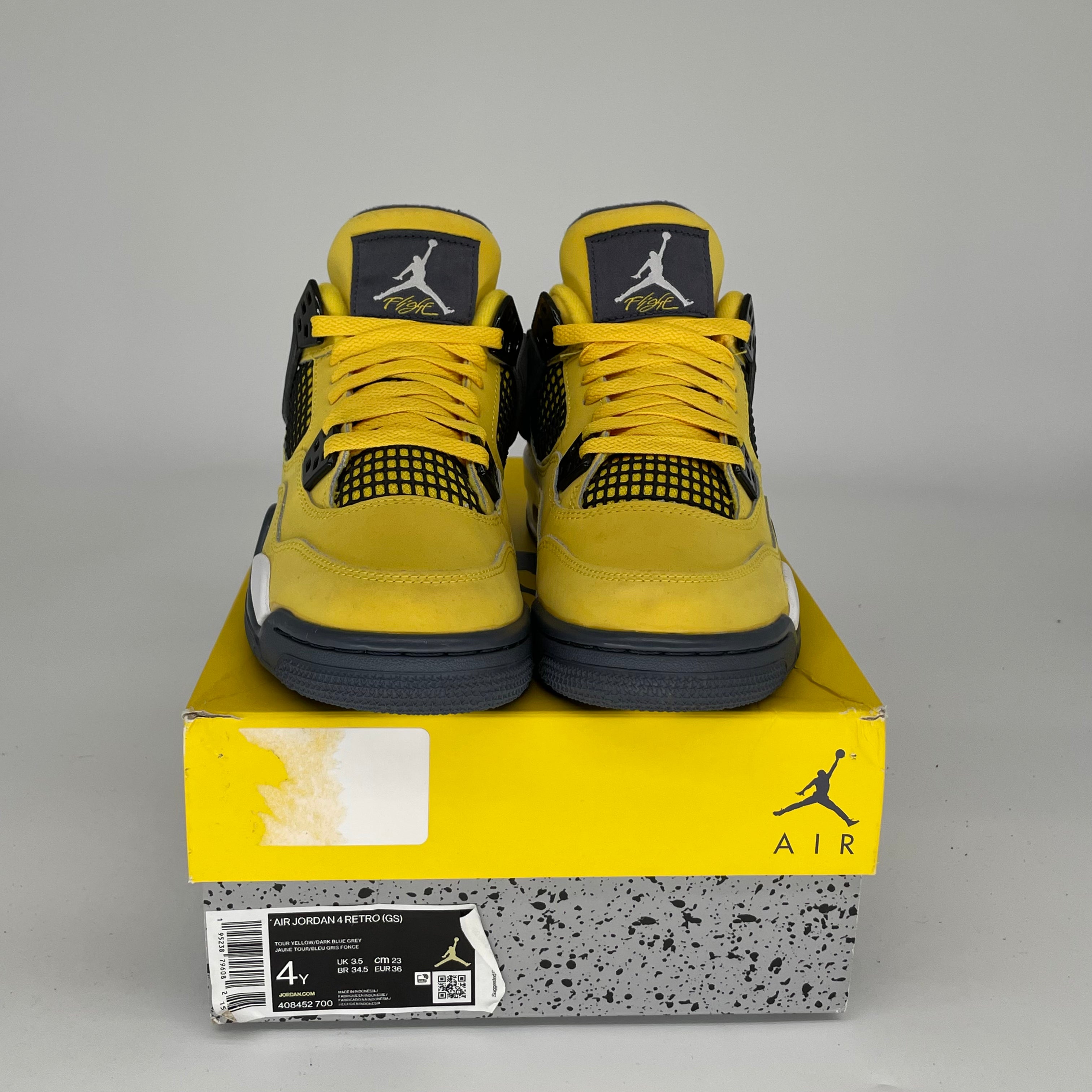 Air Jordan 4 Retro 'Lightning' Size 4Y - Men's/Youth Basketball Shoes 408452-700 - Perfect for Streetwear & Sneaker Collectors