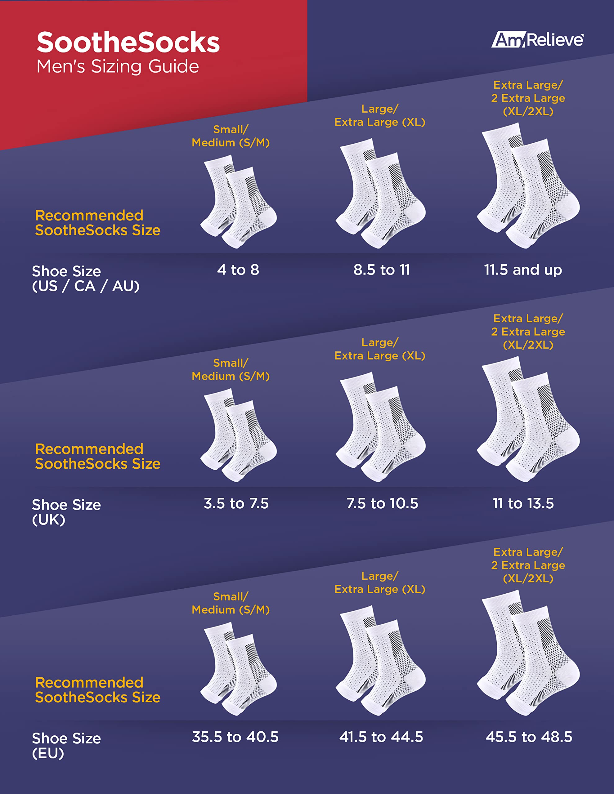 AmRelieve® Soothesocks Compression Socks for Women & Men - 15-20 mmHg Graduated Support, Breathable & Comfortable White Socks for Circulation, Travel, Nursing & Running
