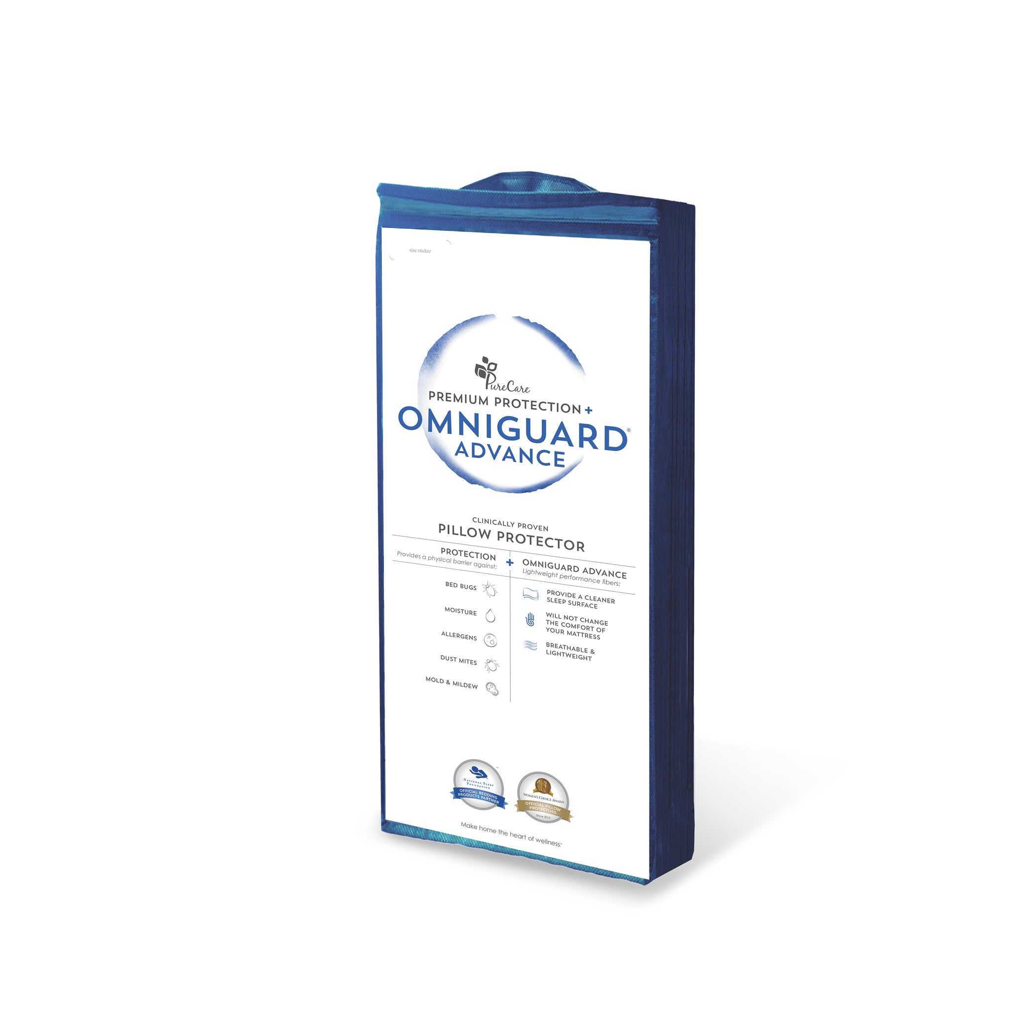 PureCare OmniGuard Waterproof Pillow Protector - Hypoallergenic & Dust Mite Proof - Perfect for Allergy Relief & Bedding Protection (Standard/Queen/King Size) - Ideal for Asthma Sufferers & Clean Sleep Environments