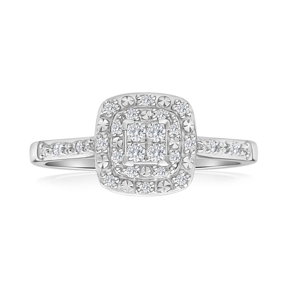 9ct White Gold Diamond Ring for Women - Elegant Solitaire Engagement & Wedding Band - Perfect for Proposals, Anniversaries, and Special Occasions