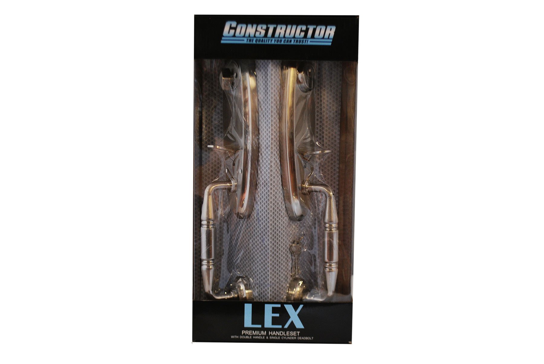 LEX Elite Hand Set Door Lock Lever - Polished Brass Finish - Secure & Stylish Door Handle for Home, Office & Commercial Use