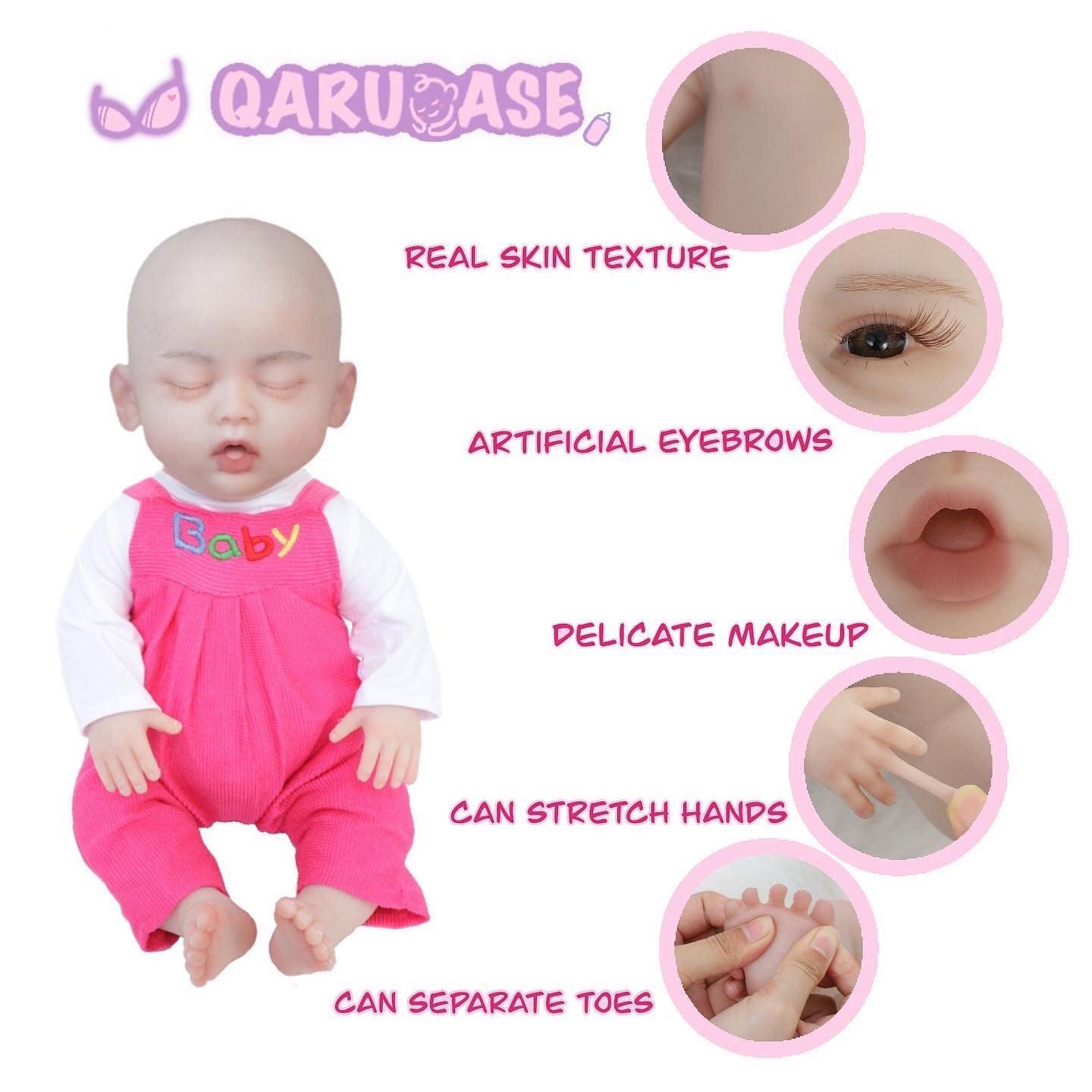 19 Inch Realistic Silicone Reborn Baby Doll - Lifelike Sleeping Girl with Soft Waterproof Body | Perfect for Collectors, Photography Props, and Therapy Use