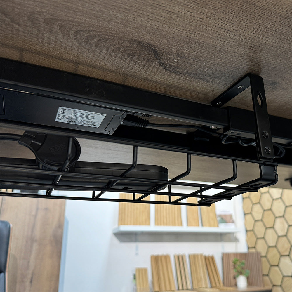 Under Desk Cable Management Basket - Black Wire Organizer for Home & Office Desk, Computer, TV, and Electronics Cable Storage