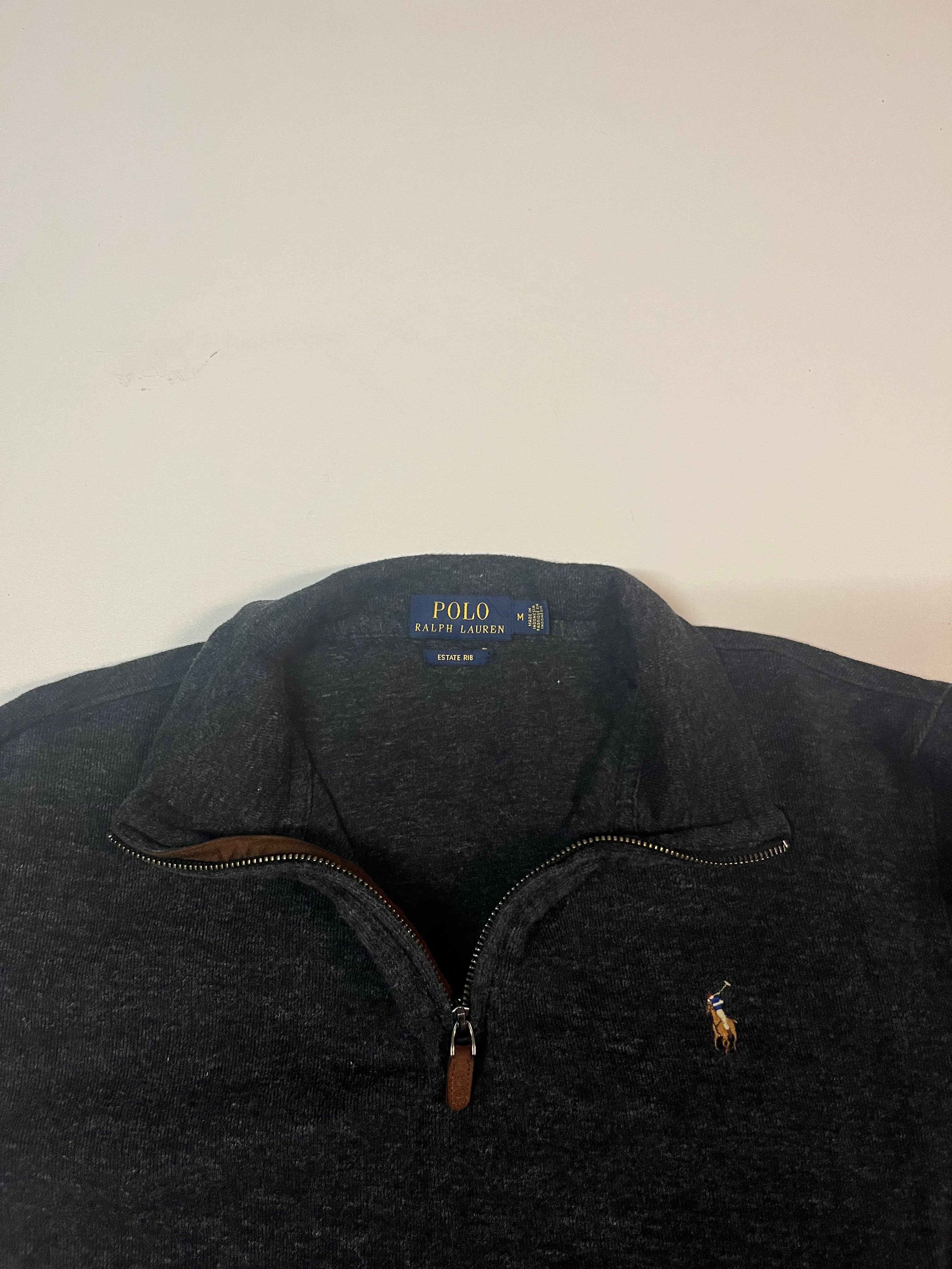 Vintage Ralph Lauren Polo Zip-Up Pullover Sweatshirt for Men - Medium Fits Small (Style 1485) | Casual Wear, Layering & Street Style Fashion