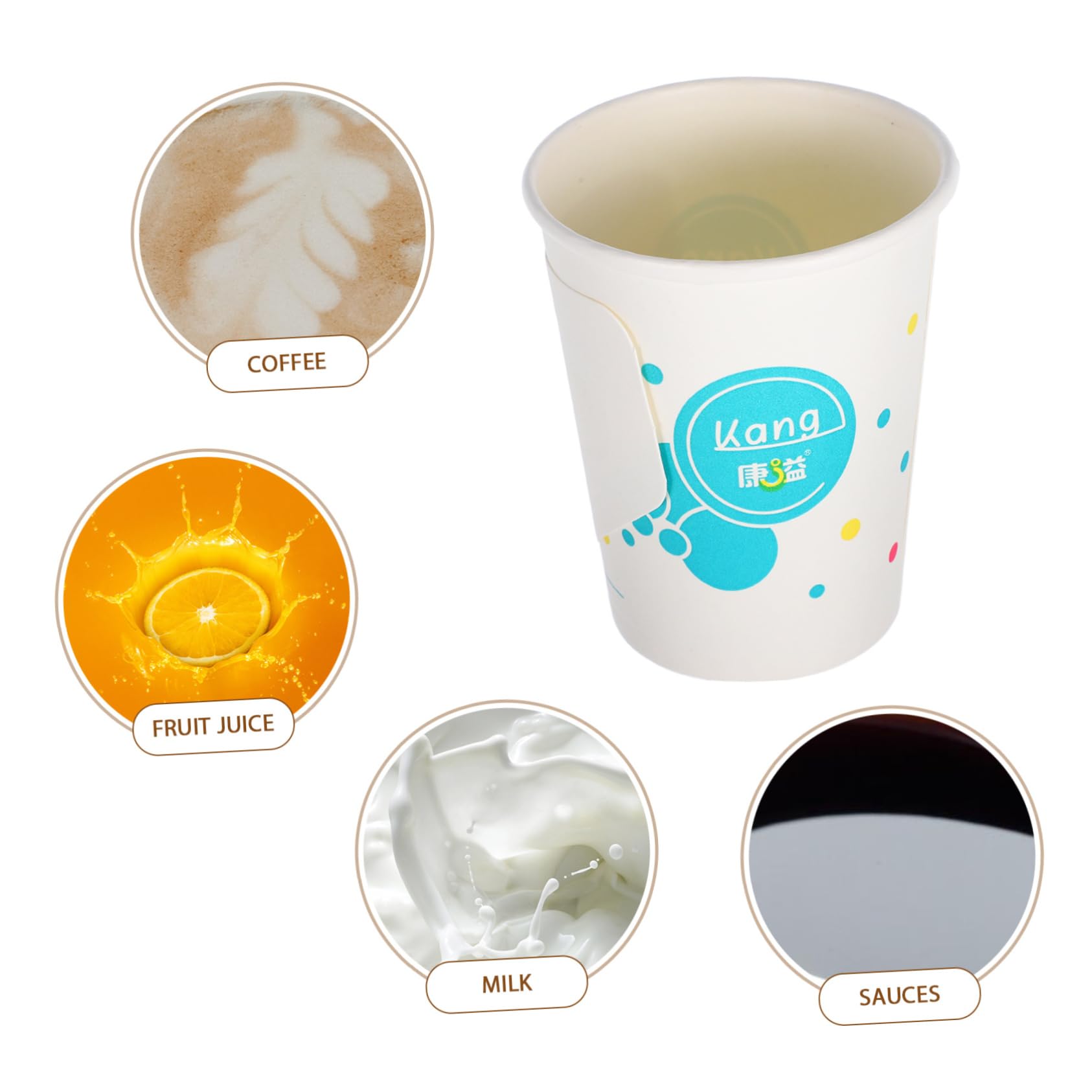 PartyKindom 150-Pack White Paper Cups - Hot Chocolate, Espresso, Juice & Mousse Disposable Cups for Parties, Cafes & Home Entertaining