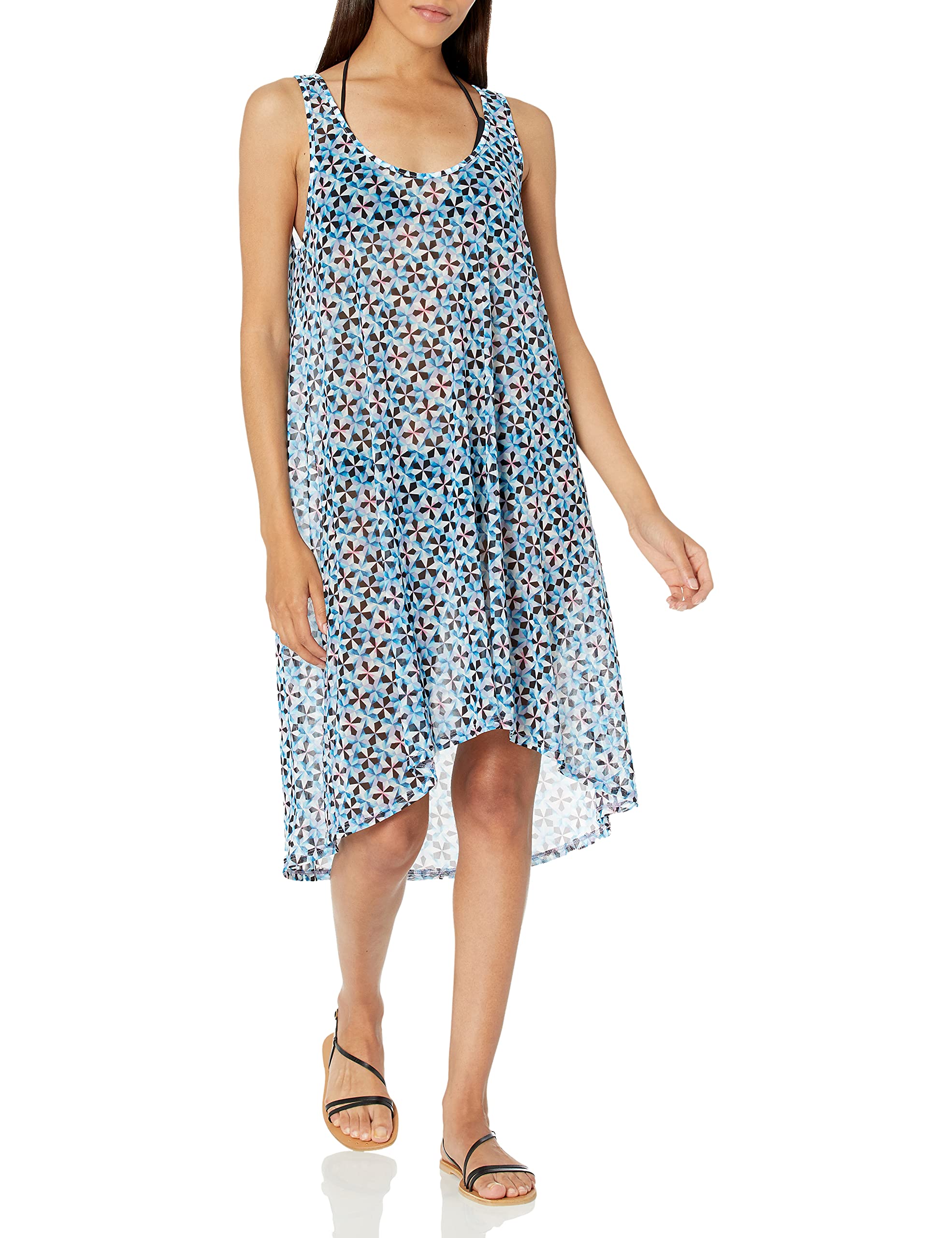 Gottex Women's Scoop Neck High-Low Beach Dress - Swim Cover Up for Pool, Vacation & Summer Outfits | Lightweight Flowy Coverup for Beach Parties & Resort Wear