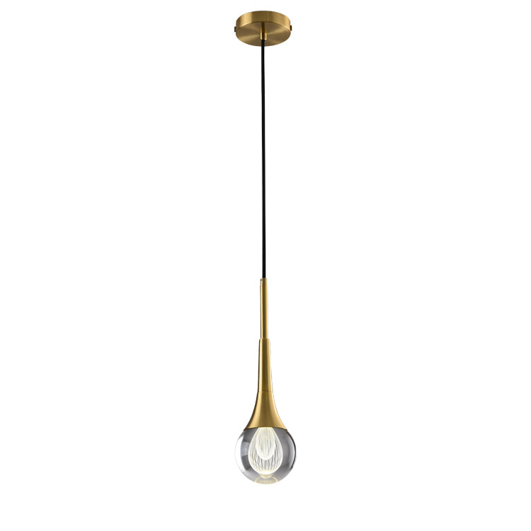 Elegant Drop-Shaped Crystal Pendant Light - Modern Chandelier for Dining Room, Bedroom, or Living Room Decor