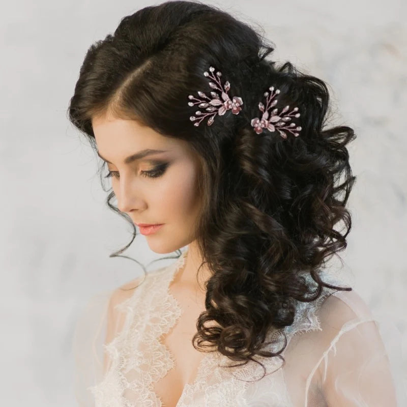 Elegant Gold Bridal Hair Pins with Sparkling Crystals - Wedding Hair Accessories for Brides, Bridesmaids & Special Occasions (Style 7693) | Perfect for Weddings, Proms & Formal Events