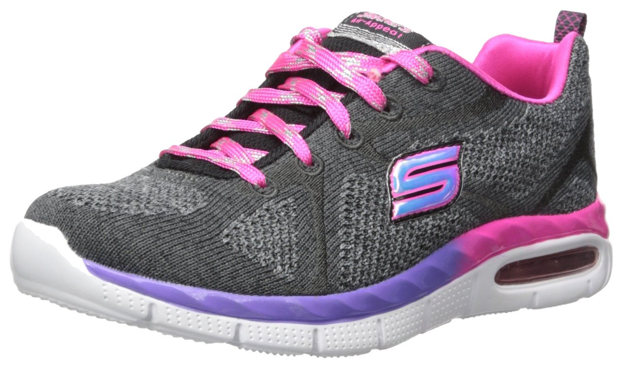 Skechers Kids Girls Air Appeal Glitztastic Sneakers - Lightweight Comfort Shoes for Active Girls, Sparkly Fashion Sneakers for School & Play | Perfect for Running, Walking & Everyday Wear