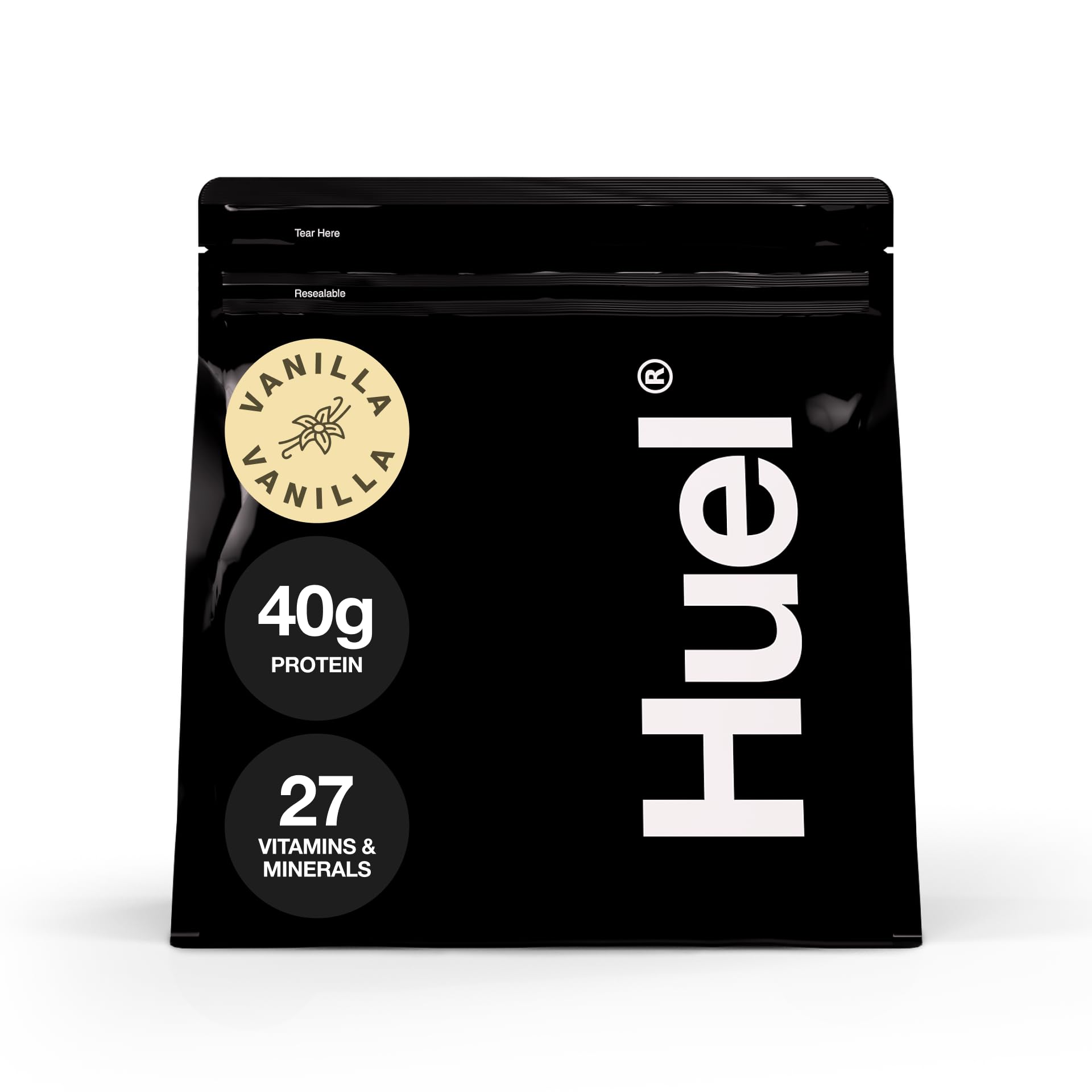 Huel Black Edition Vanilla Vegan Protein Powder - 40g Nutritionally Complete Meal with 27 Vitamins & Minerals | Gluten Free, 17 Servings (Scoop Not Included) | Perfect for Post-Workout Recovery, Meal Replacement & Healthy Lifestyle