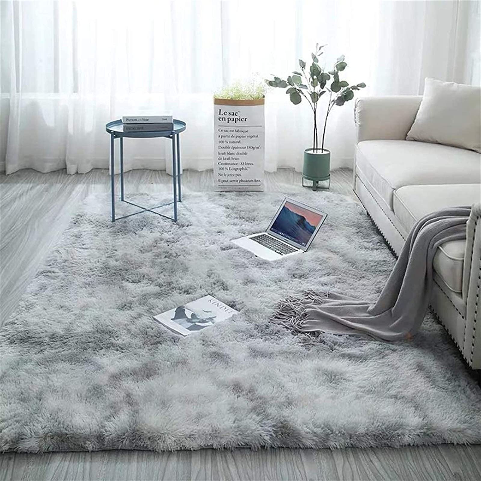 Soft Gradient Tie-Dye Area Rug - 6x8 Feet Non-Slip Fluffy Carpet for Living Room, Bedroom & Nursery | Comfortable Floor Mat for Home Decor & Kids Play Area