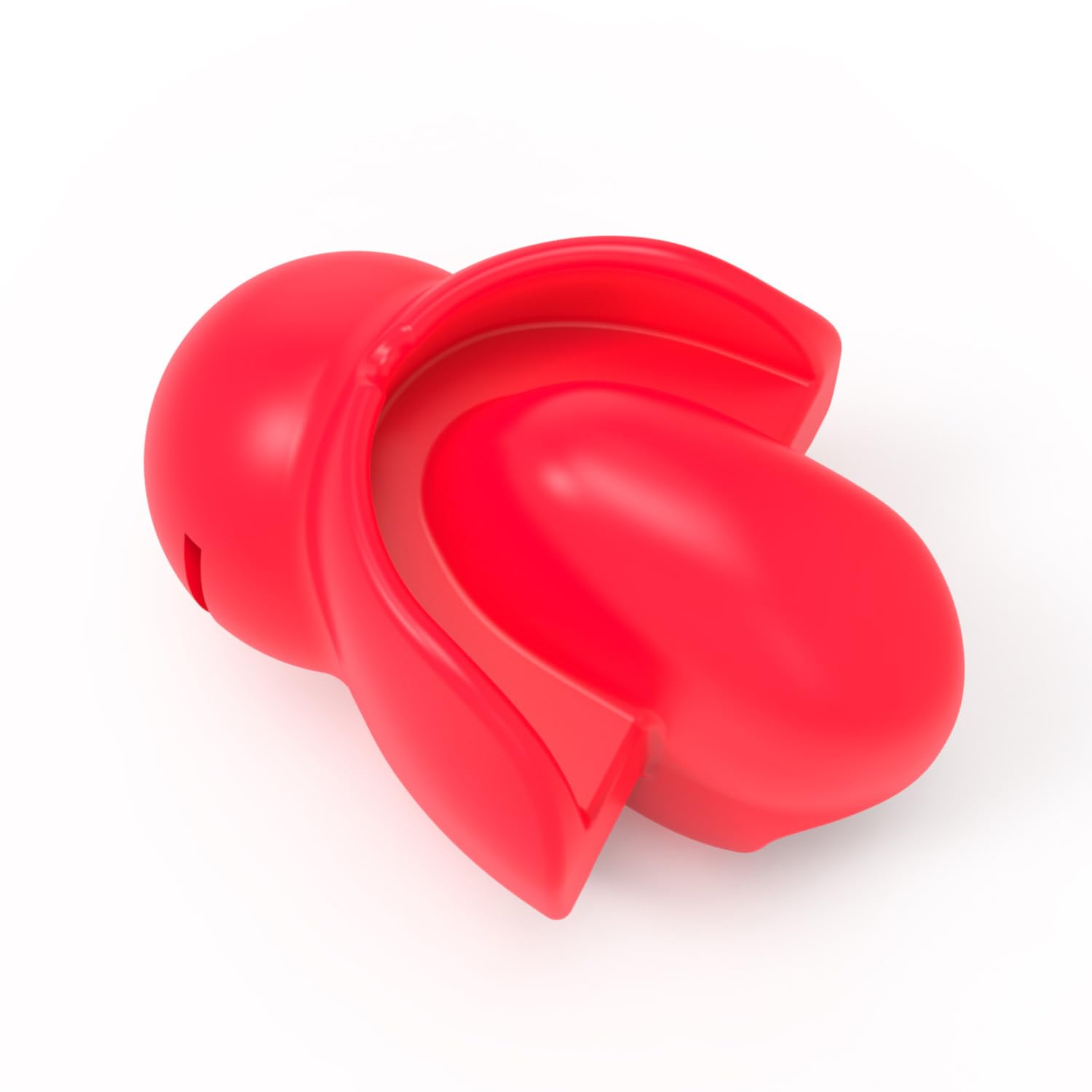 FREDORCH Adjustable Silicone Ball Gag with Fixed Tongue & Strap - Adult Bondage Toy for BDSM Role Play (Red) - Perfect for Couples Play, Dominance Scenes & Sensory Exploration