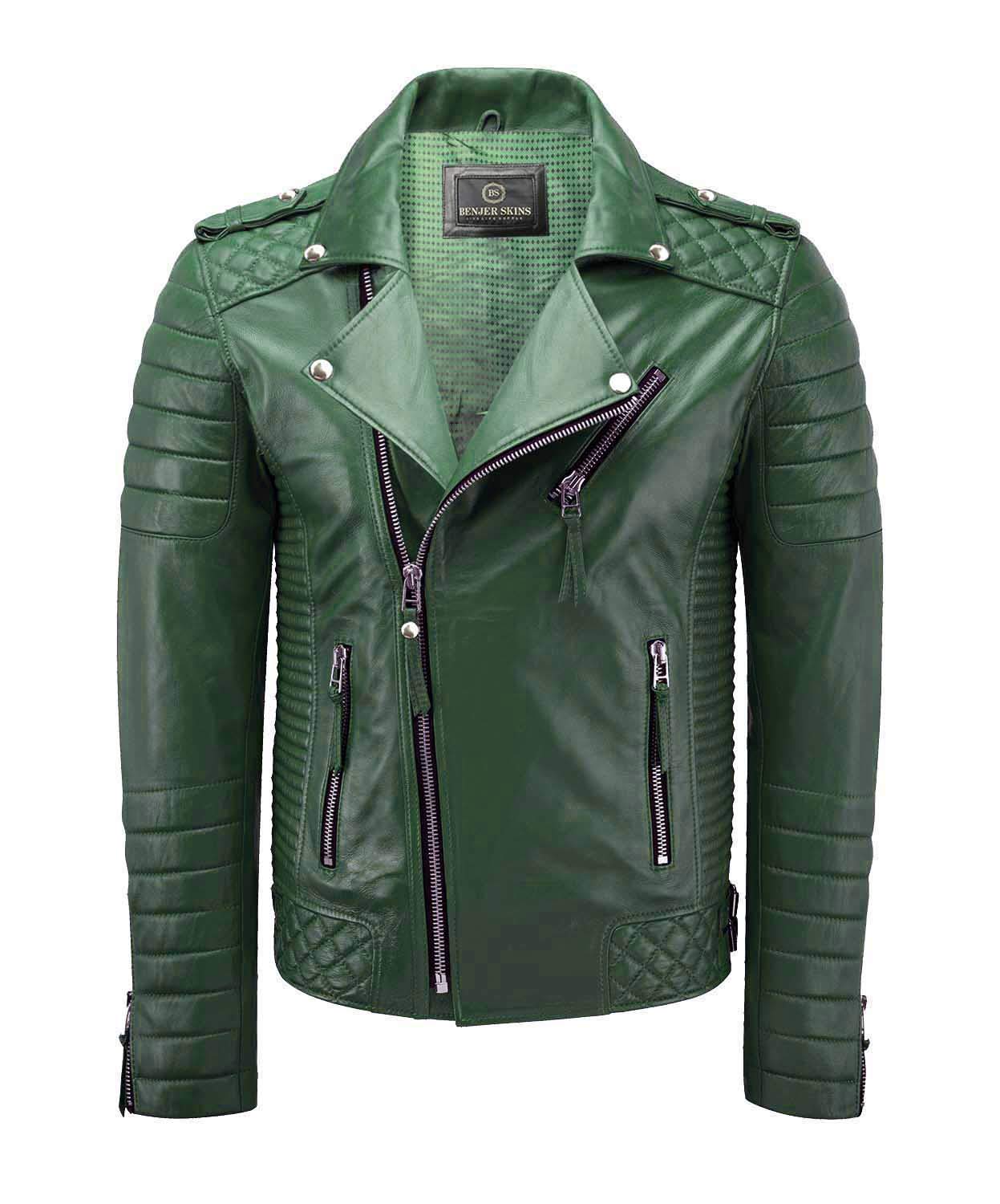 Benjer Skins Genuine Lambskin Leather Jackets For Men - Premium Motorcycle Biker Jacket BN 102 | Durable & Stylish Men's Outerwear for Riding, Casual Wear & Night Out