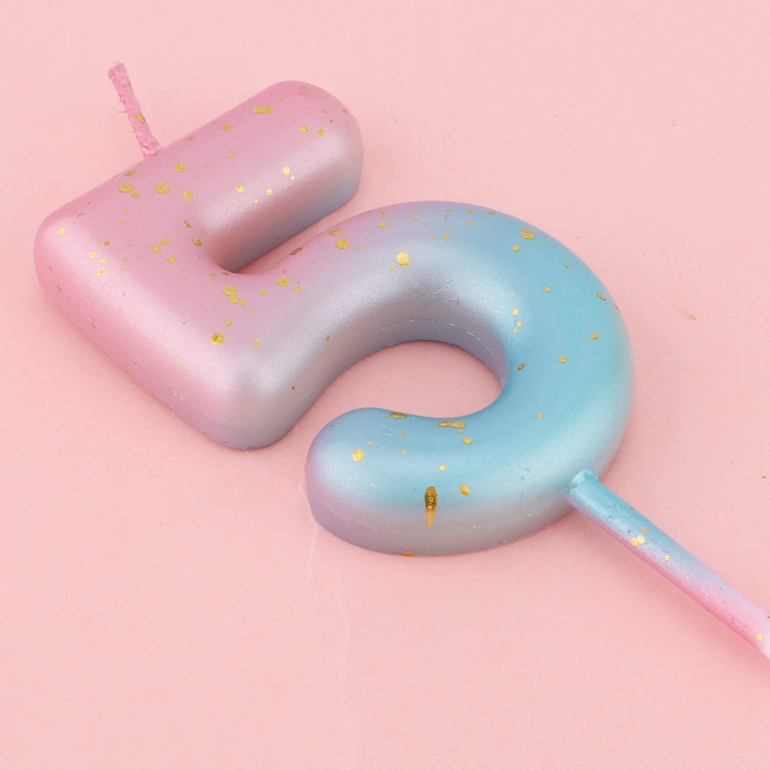 Pink Blue Gradient Birthday Number & Letter Candles for Cake Decorations - Perfect for Birthday Parties, Anniversaries, and Special Celebrations