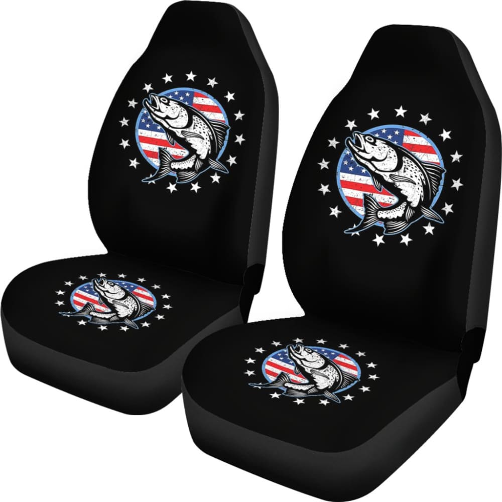 Premium Trout Fish Design Car Seat Covers for Fishing Enthusiasts - Waterproof & Durable Protection for Trucks, SUVs, and Outdoor Adventures