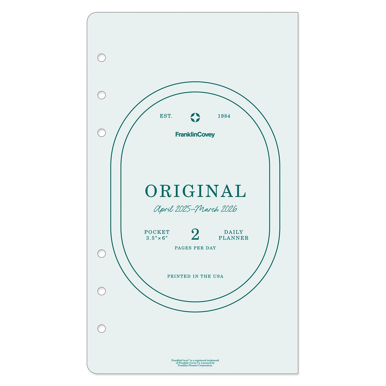 FranklinCovey 2-Page Per Day Planner 2025-2026 - Pocket Size Ring-Bound Organizer for Daily Scheduling, Time Management & Productivity - Perfect for Students, Professionals & Busy Moms (April 2025 - March 2026)
