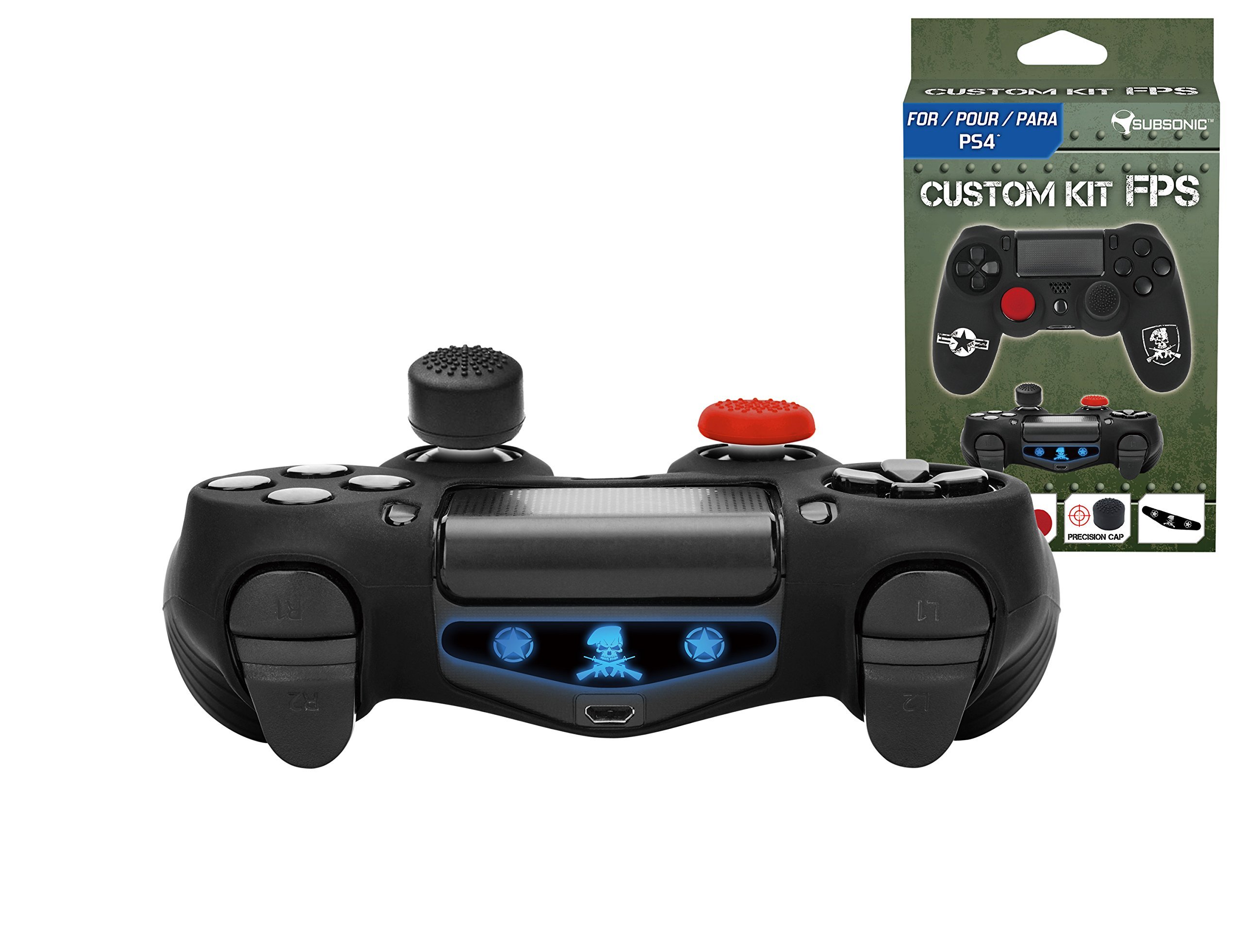 Premium Silicone Cover Skin for PlayStation 4 Controller - Anti-Slip Protective Case with 2 Thumb Grip Caps & Precision Cutouts for PS4/PS4 Slim/PS4 Pro (Camo Design) - Perfect for FPS Gaming, Long Play Sessions & Enhanced Grip Protection