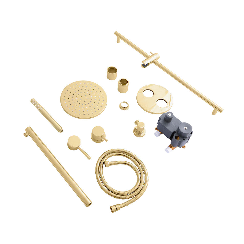 ZLINE El Dorado Rainfall Shower System in Polished Gold - Luxury Bathroom Fixture with Adjustable Showerhead for Spa-Like Experience (Perfect for Master Bathrooms & Home Renovations)
