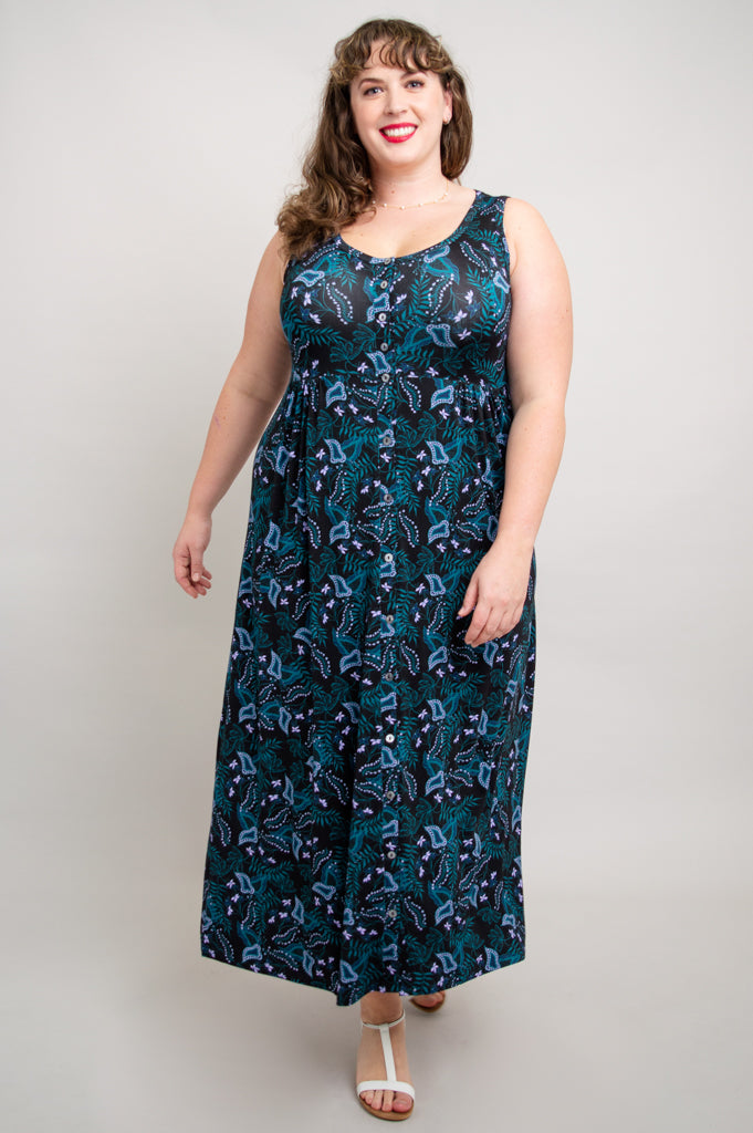 Liane Sleeveless Bamboo Dress in Fantasia Print - Breathable Summer Dress for Beach Vacation & Casual Outings