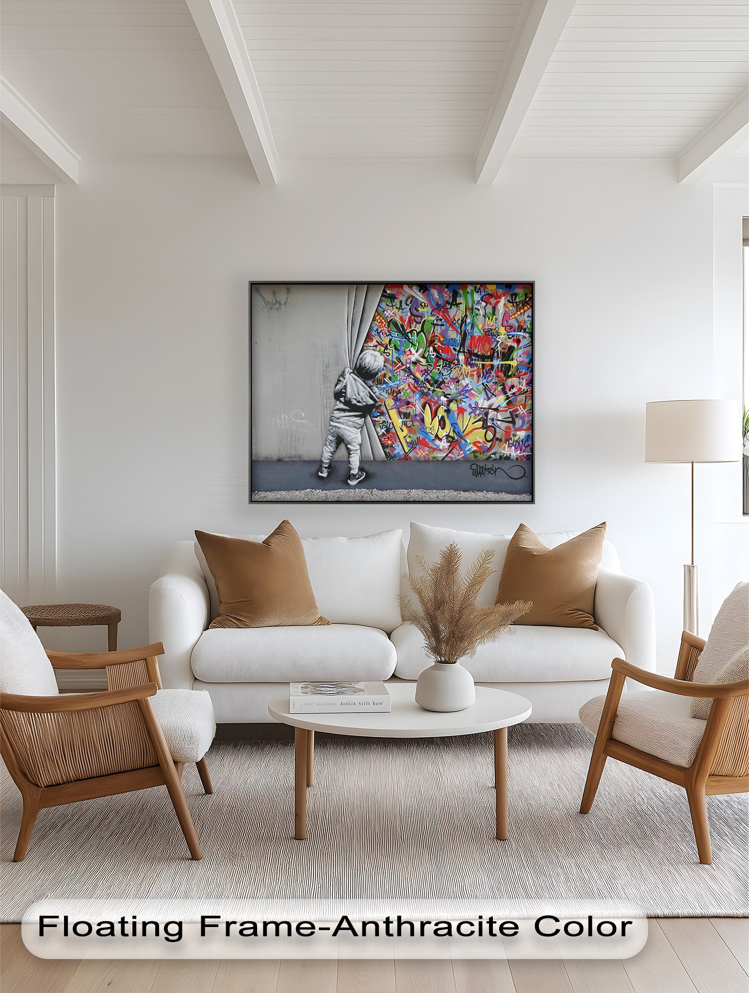 Banksy Inspired Graffiti Oil Painting - Modern Street Art Canvas for Home & Office Decor | Urban Wall Art for Living Room, Bedroom or Studio