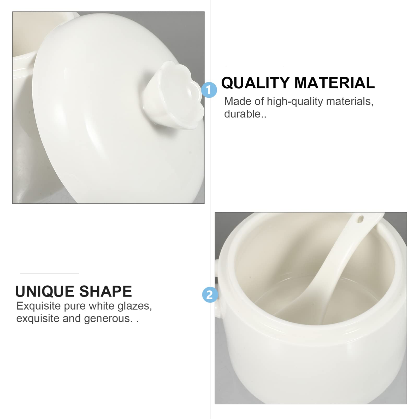 Hemoton Ceramic Stewing Bowl Set with Lid - 460ml Soup Pot, Dessert Bowl & Stew Pot for Kitchen | Perfect for Slow Cooking, Serving Soups & Storing Leftovers