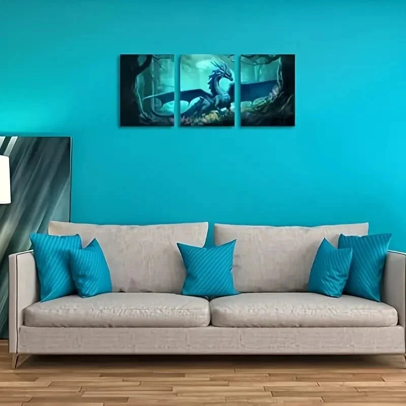 3-Piece Fantasy Forest Theme Metal Wall Art - Ready to Hang Nature Decor for Living Room, Bedroom & Office