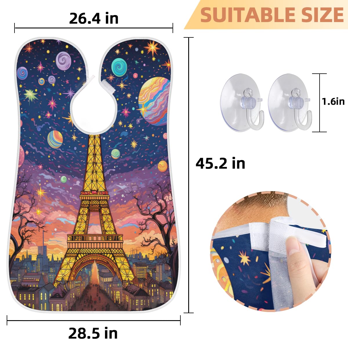 Men's Eiffel Tower Starry Sky Shaving Bib - Waterproof Beard & Hair Dye Apron for Barbers, Stylists & DIY Grooming - Perfect for Salon, Home Use & Gifts