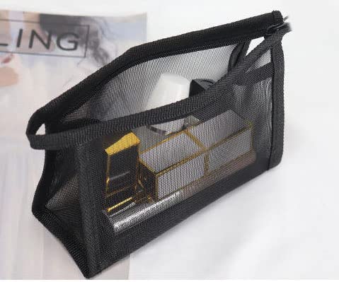 Tavish Mesh Makeup Bag - Small Zippered Cosmetic Pouch for Travel & Daily Use | Portable Toiletry Organizer for Makeup Brushes, Lipsticks & Essentials | Perfect for Gym, Vacation & On-the-Go Storage