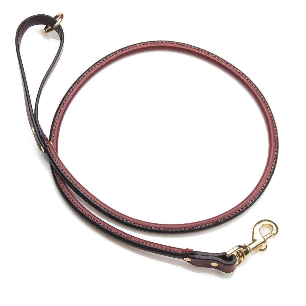 Premium Mendota Pet Leather Snap Leash - 6ft Strong Durable Dog Lead for Walking & Training - Handmade in USA - Chestnut Brown 3/4